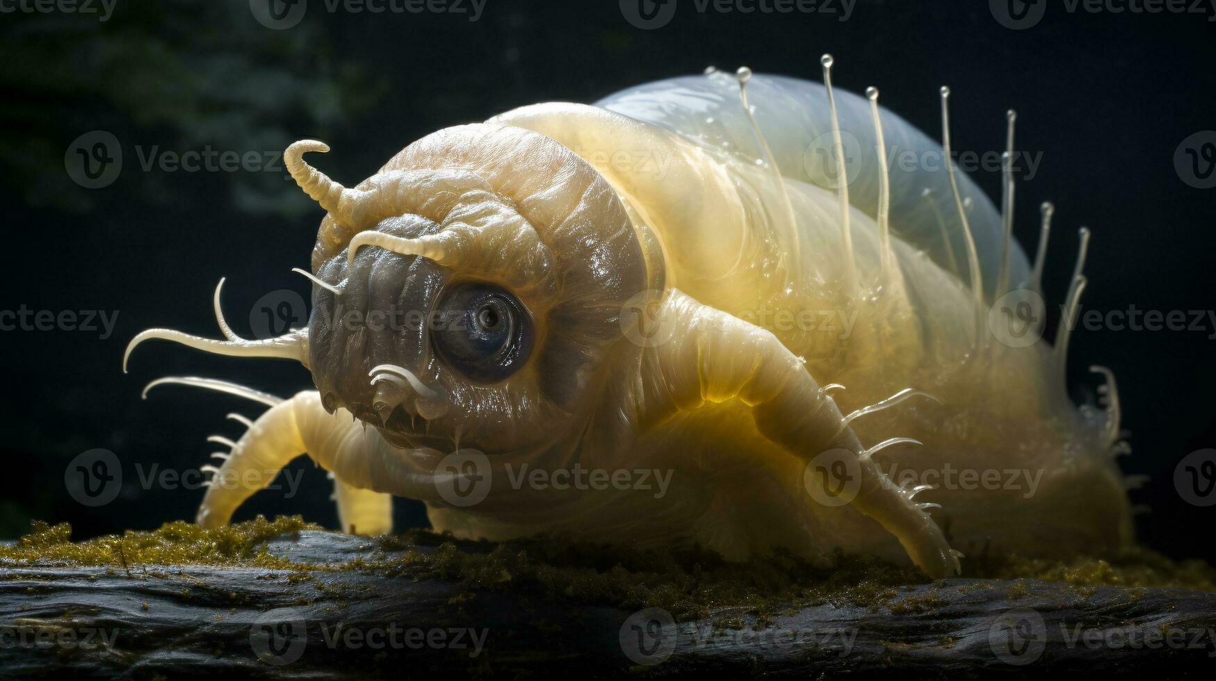 AI generative Realistic Alien snail like creature xenomorph close up photo