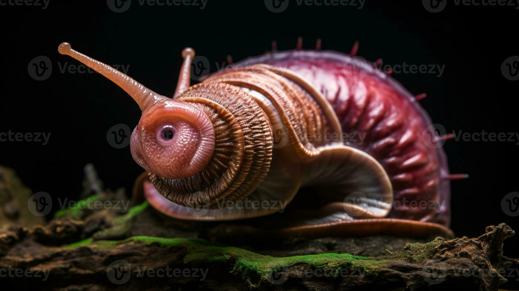 AI generative Realistic Alien snail like creature xenomorph close up photo