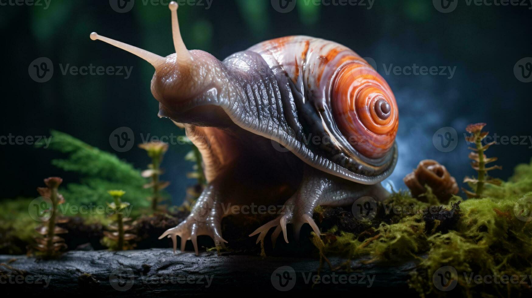 AI generative Realistic Alien snail like creature xenomorph close up photo