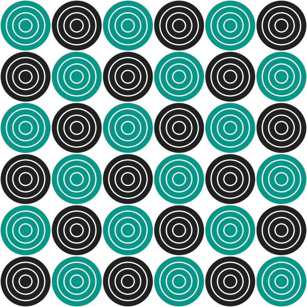 verde y negro circulo modelo. circulo vector sin costura modelo. decorativo elemento, envase papel, pared losas, piso losas, baño losas.