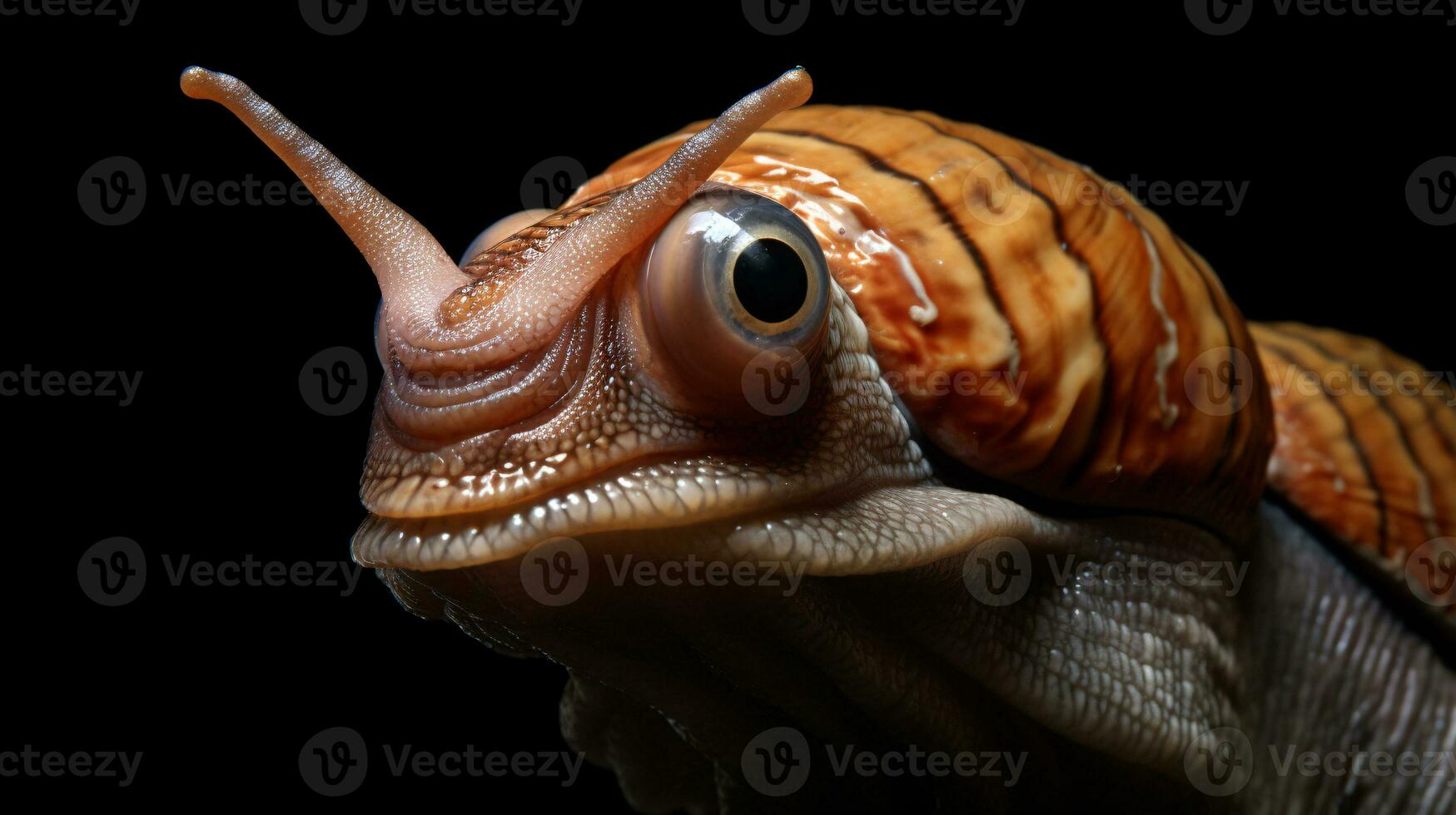 AI generative Realistic Alien snail like creature xenomorph close up photo