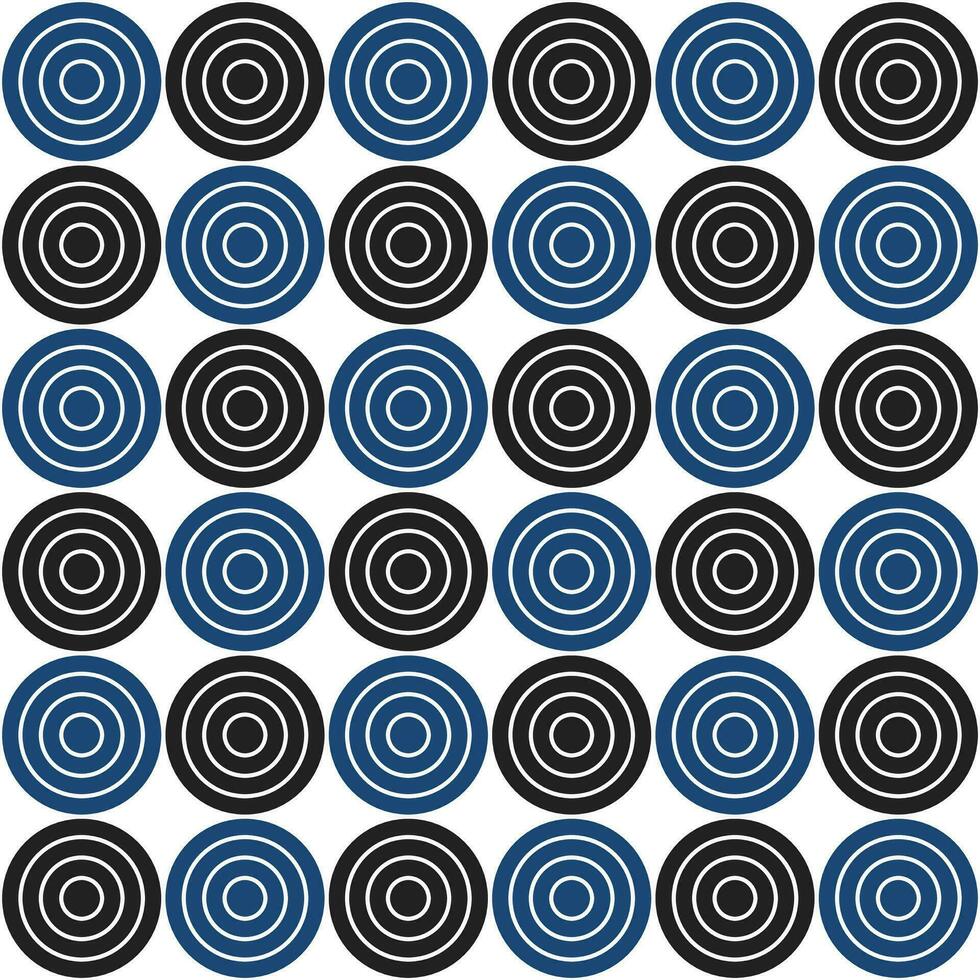 Armada azul y negro circulo modelo. circulo vector sin costura modelo. decorativo elemento, envase papel, pared losas, piso losas, baño losas.