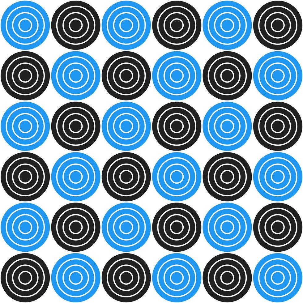 Blue and black circle pattern. Circle vector seamless pattern. Decorative element, wrapping paper, wall tiles, floor tiles, bathroom tiles.