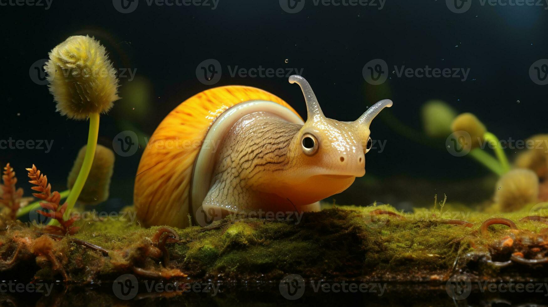ai generative realistic alien snail like xenomorph hybrid creature close up photo