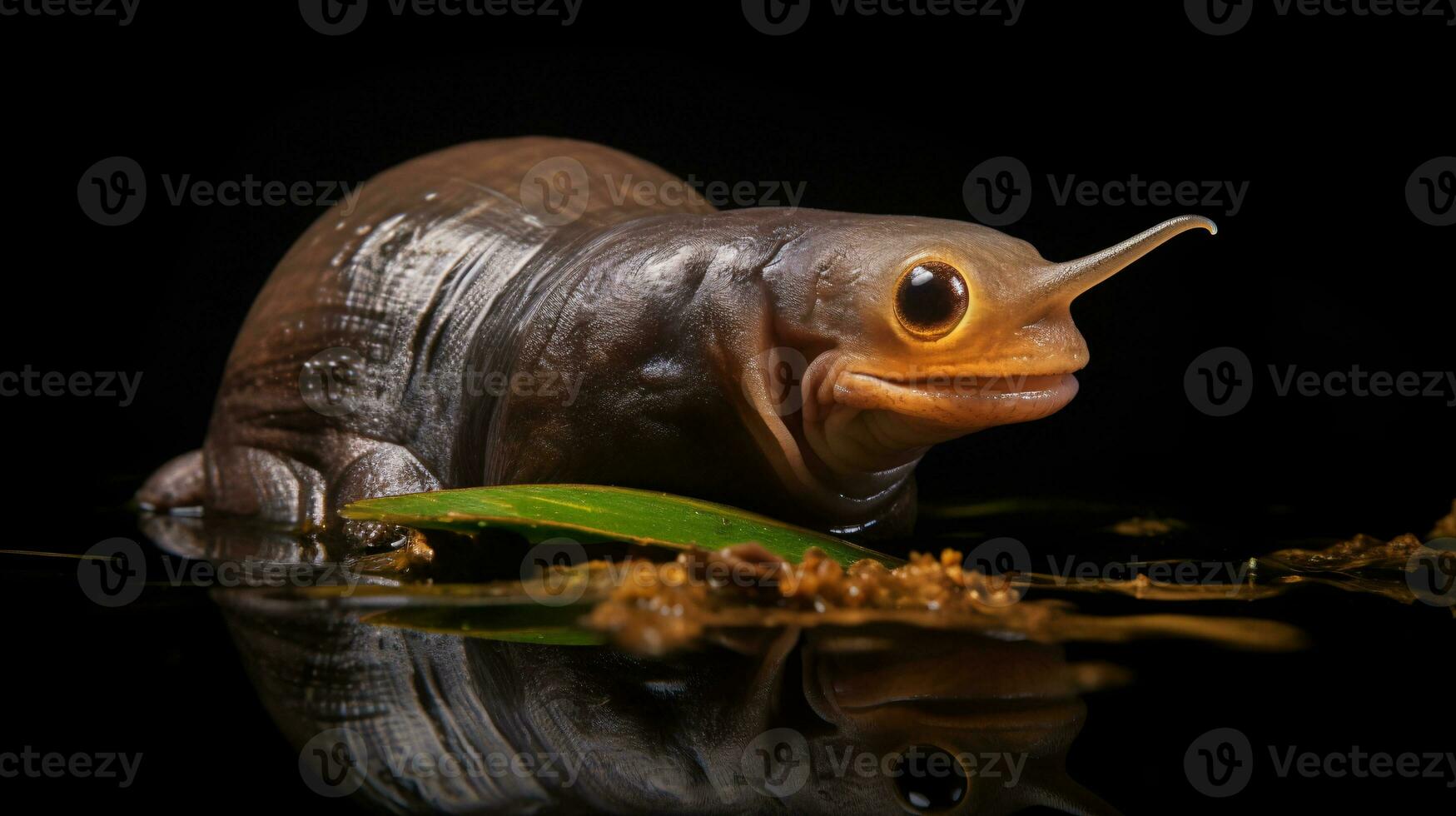 ai generative realistic alien snail like xenomorph hybrid creature close up photo
