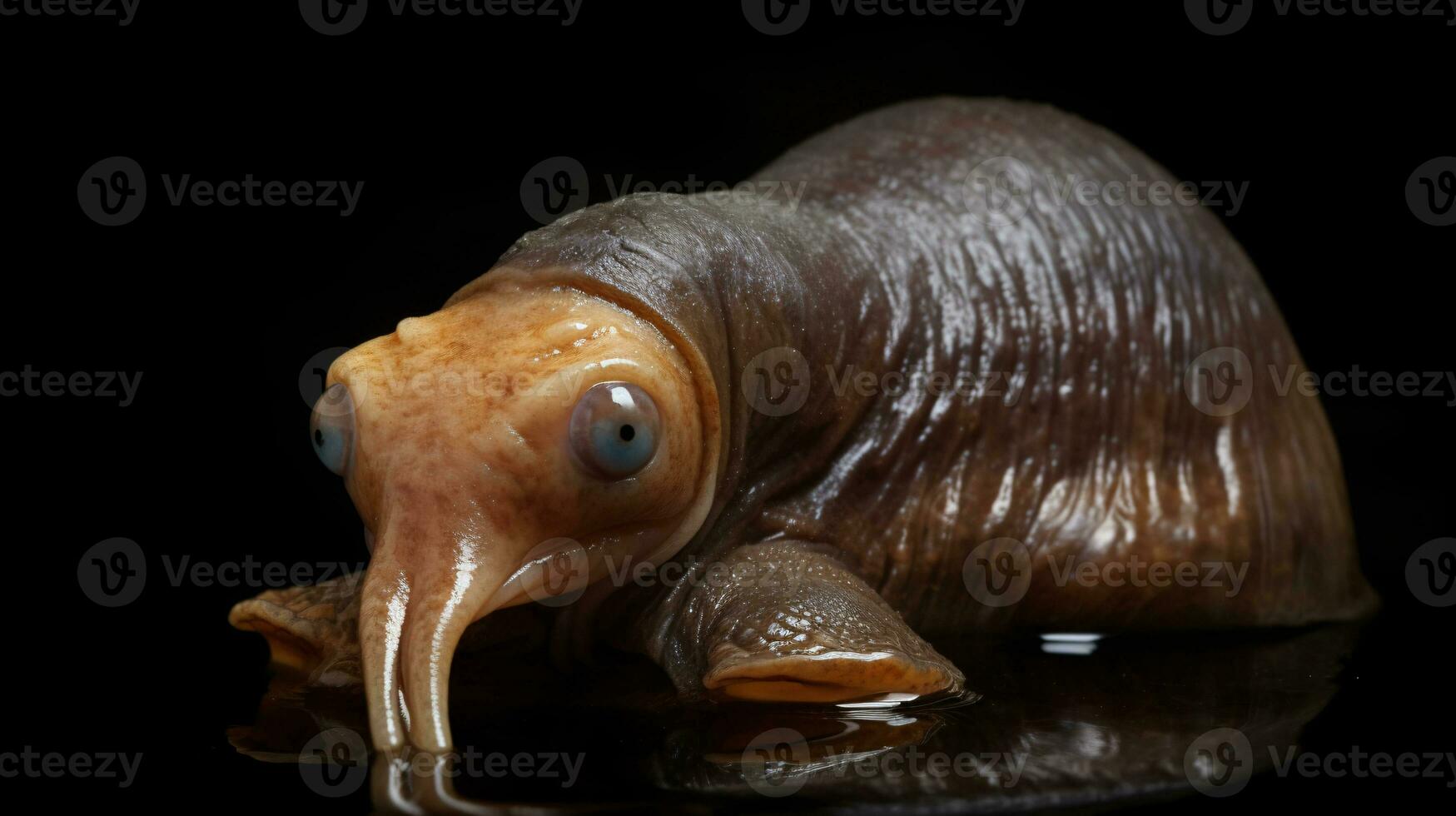ai generative realistic alien snail like xenomorph hybrid creature close up photo