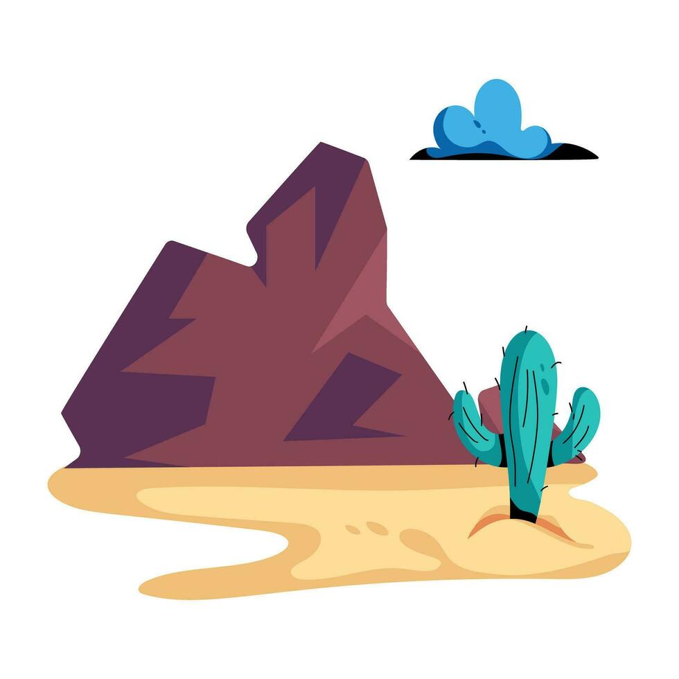 Trendy Desert Rock vector