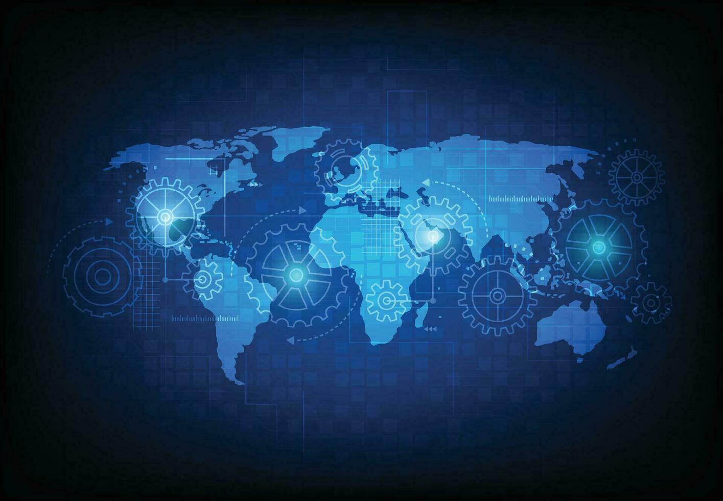 conexión de red global. concepto de composición de puntos y líneas del mapa mundial de negocios globales. ilustración vectorial vector