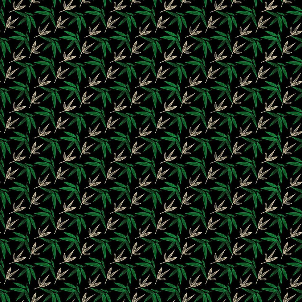 Bamboo leaves Seamless Pattern vector
