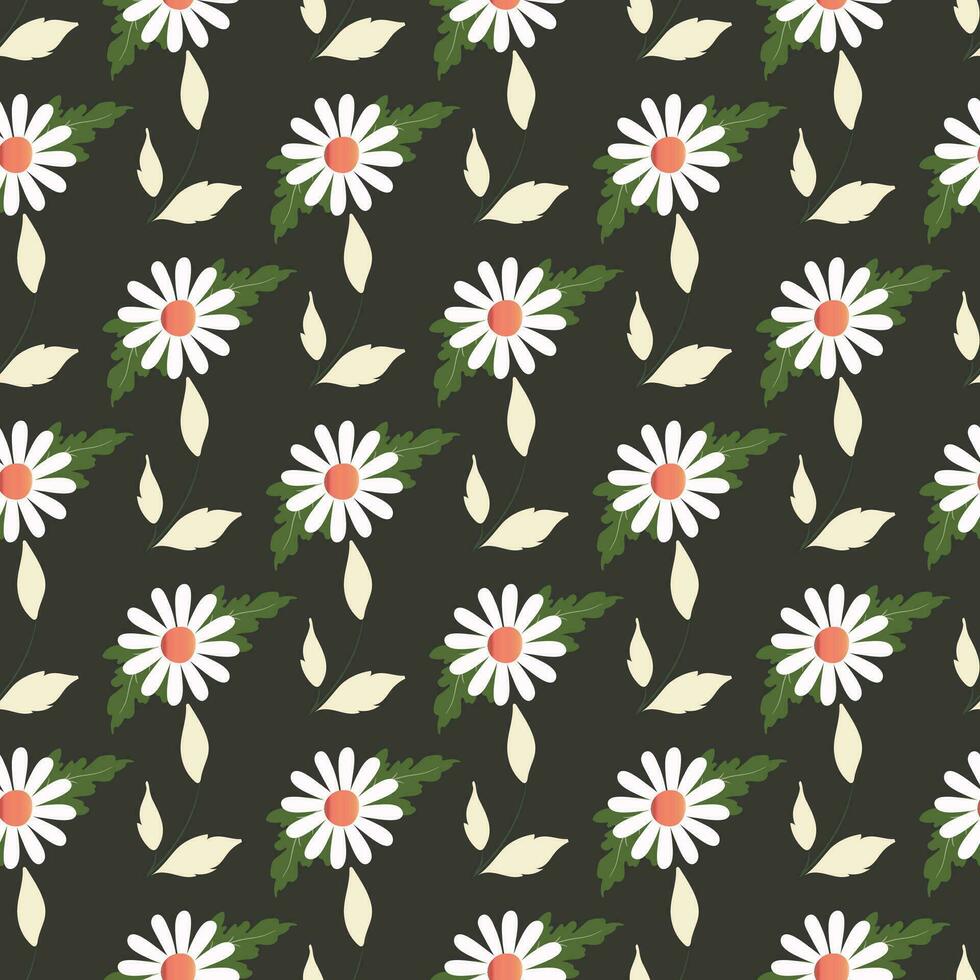 Daisy flower Seamless Pattern Design vector