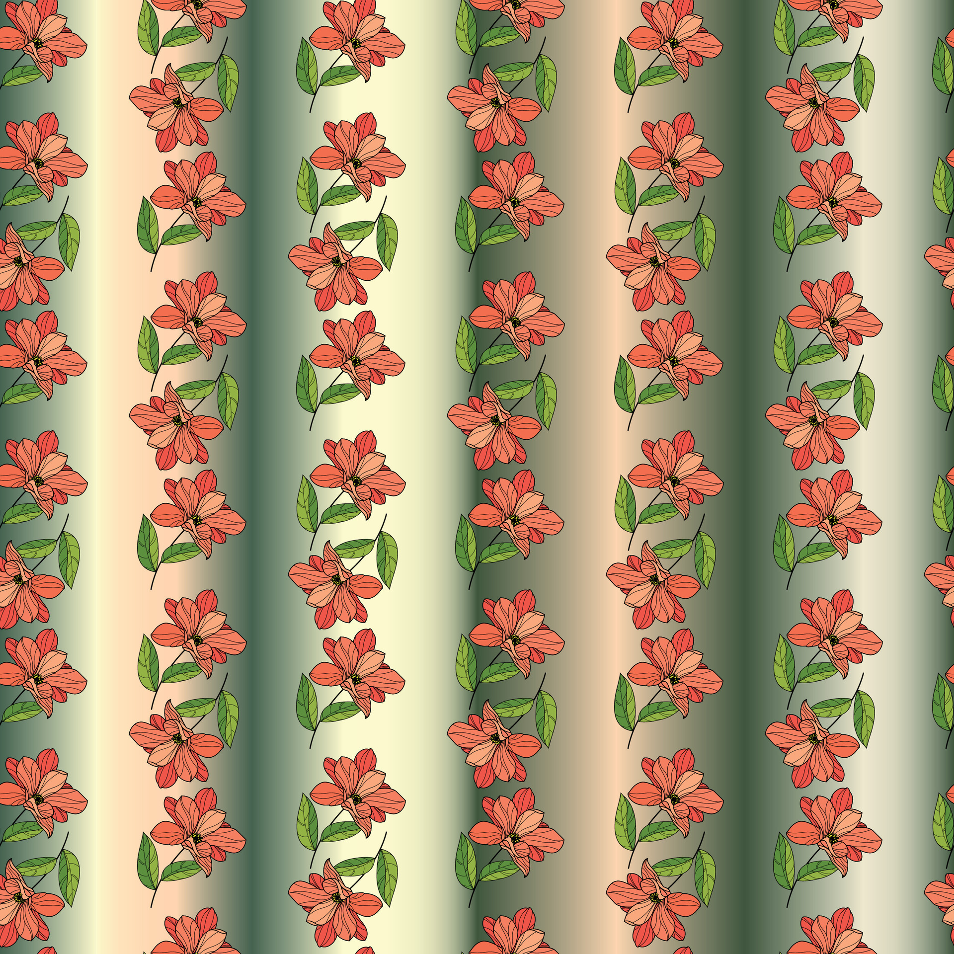 Flower with gradients background Seamless Pattern Design 31764337 ...