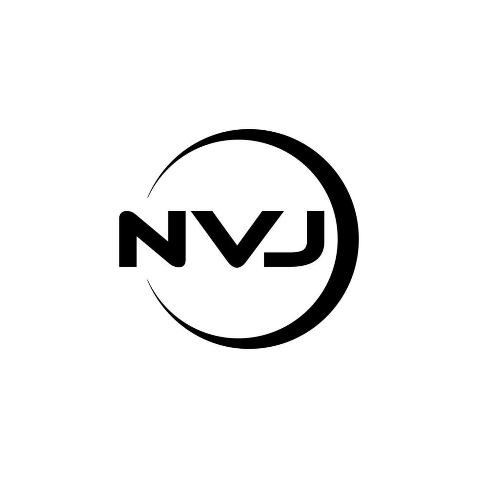 NVJ Letter Logo Design, Inspiration for a Unique Identity. Modern Elegance and Creative Design. Watermark Your Success with the Striking this Logo. vector