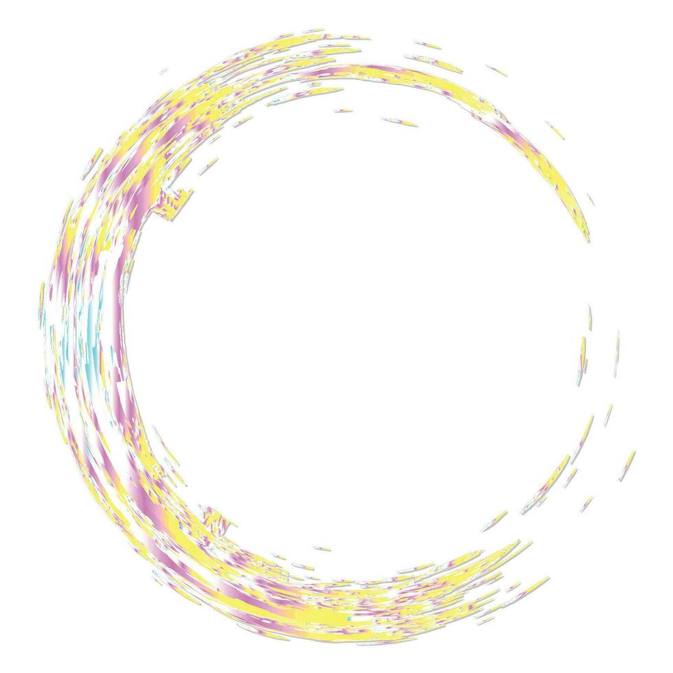 Grunge circle texture effect . Rough shape decoration element3 vector