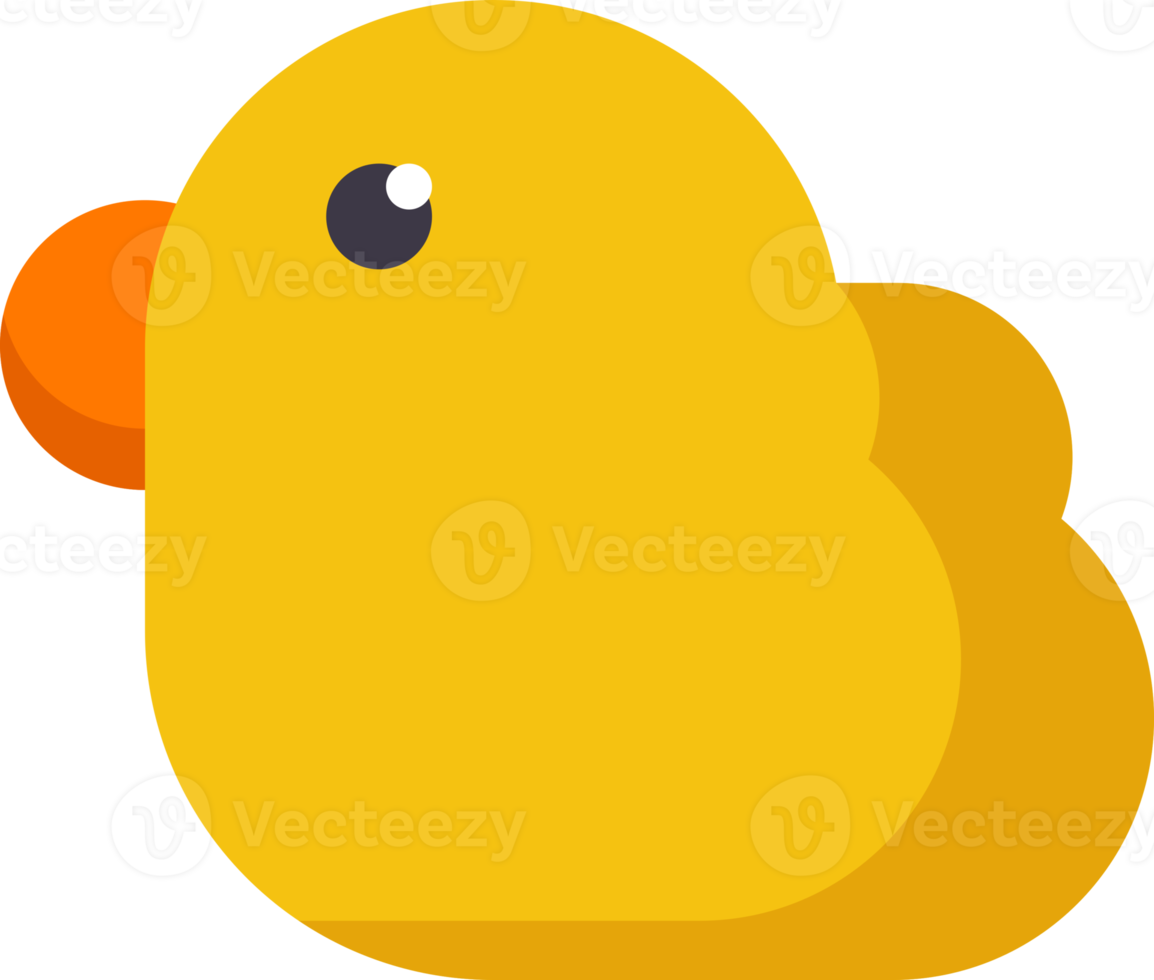 Cute yellow duck or chick cartoon doodle icon png