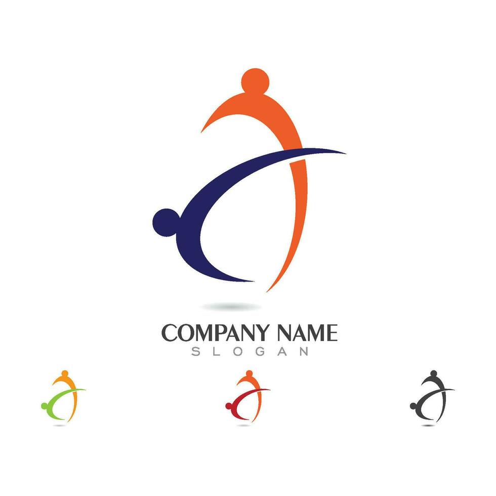 Human character logo sign vector