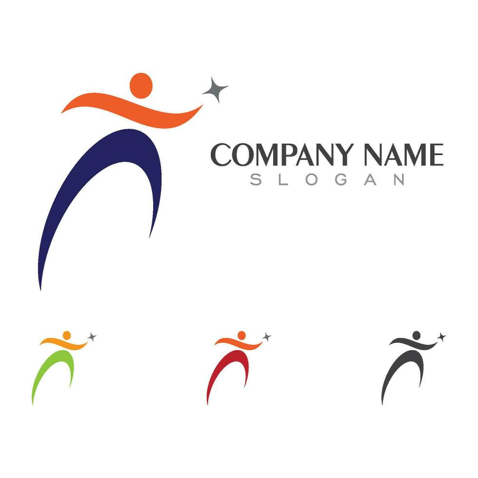 Human character logo sign vector