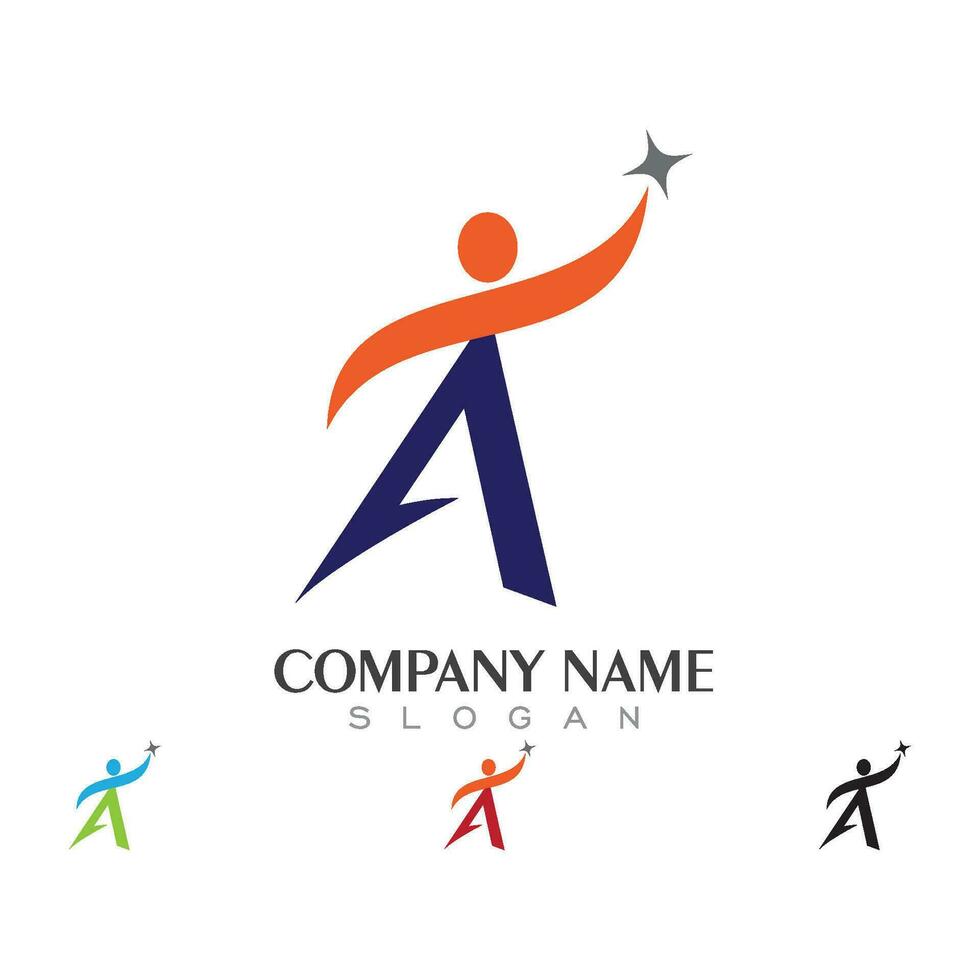 Human character logo sign vector