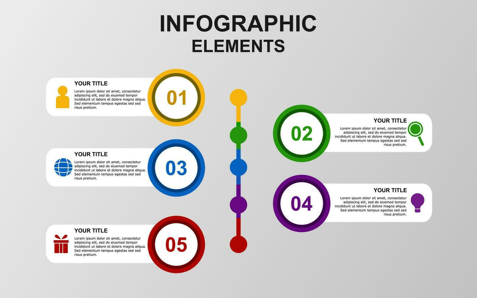 infographic template design with 5 steps. infographic design for presentations, banners, infographs and posters vector