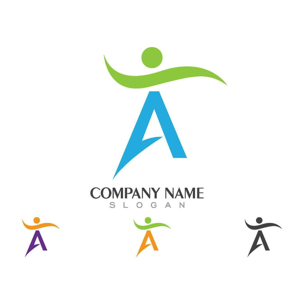 Human character logo sign vector