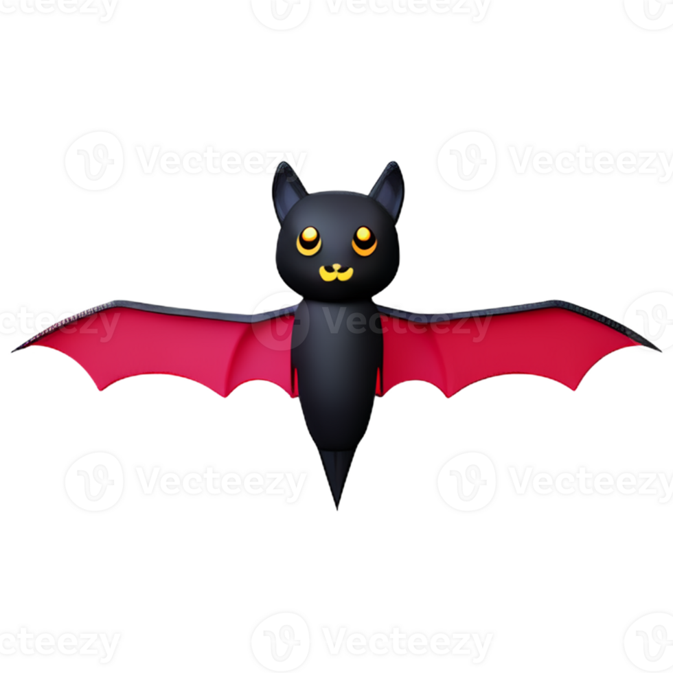 cute 3d ghost of bat flying, Halloween concept theme elements png file transparency
