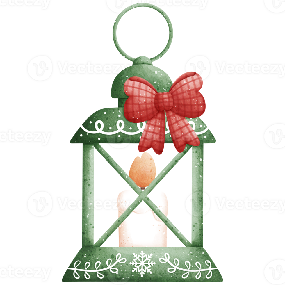 Watercolor Christmas Lantern Illustration 31765282 PNG
