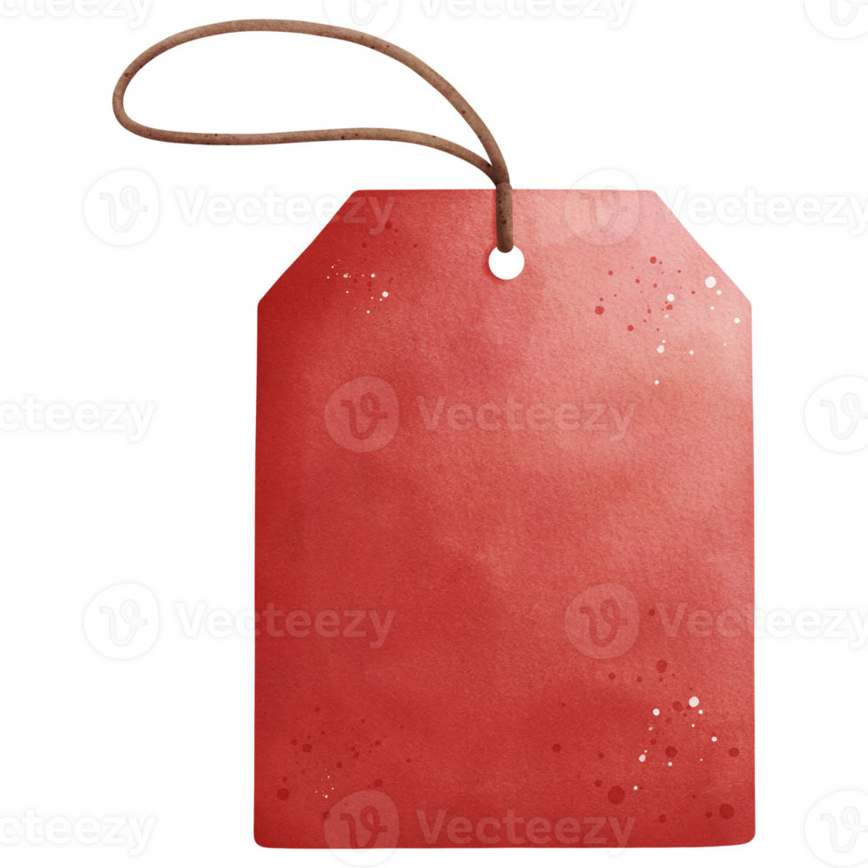 Watercolor Christmas Gift Tag Illustration png