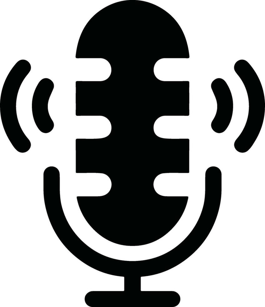 Isolated Microphone Clipart Graphic for Podcast, Recording Studio, and Vocal Recording vector