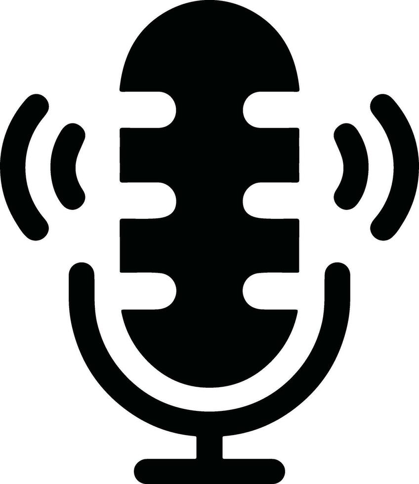 aislado micrófono clipart gráfico para podcast, grabación estudio, y vocal grabación vector