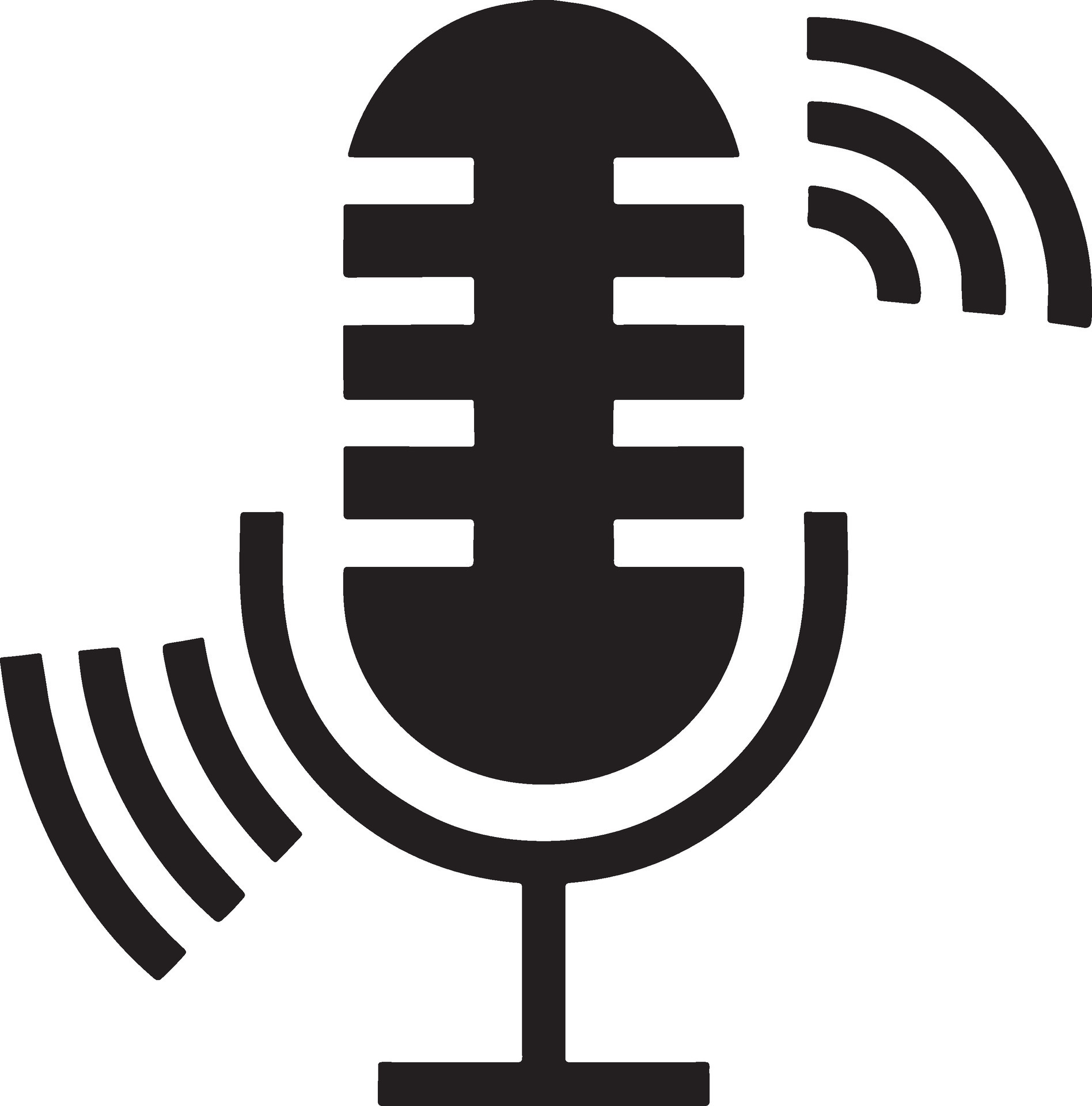 Isolated Microphone Clipart Graphic for Podcast, Recording Studio, and