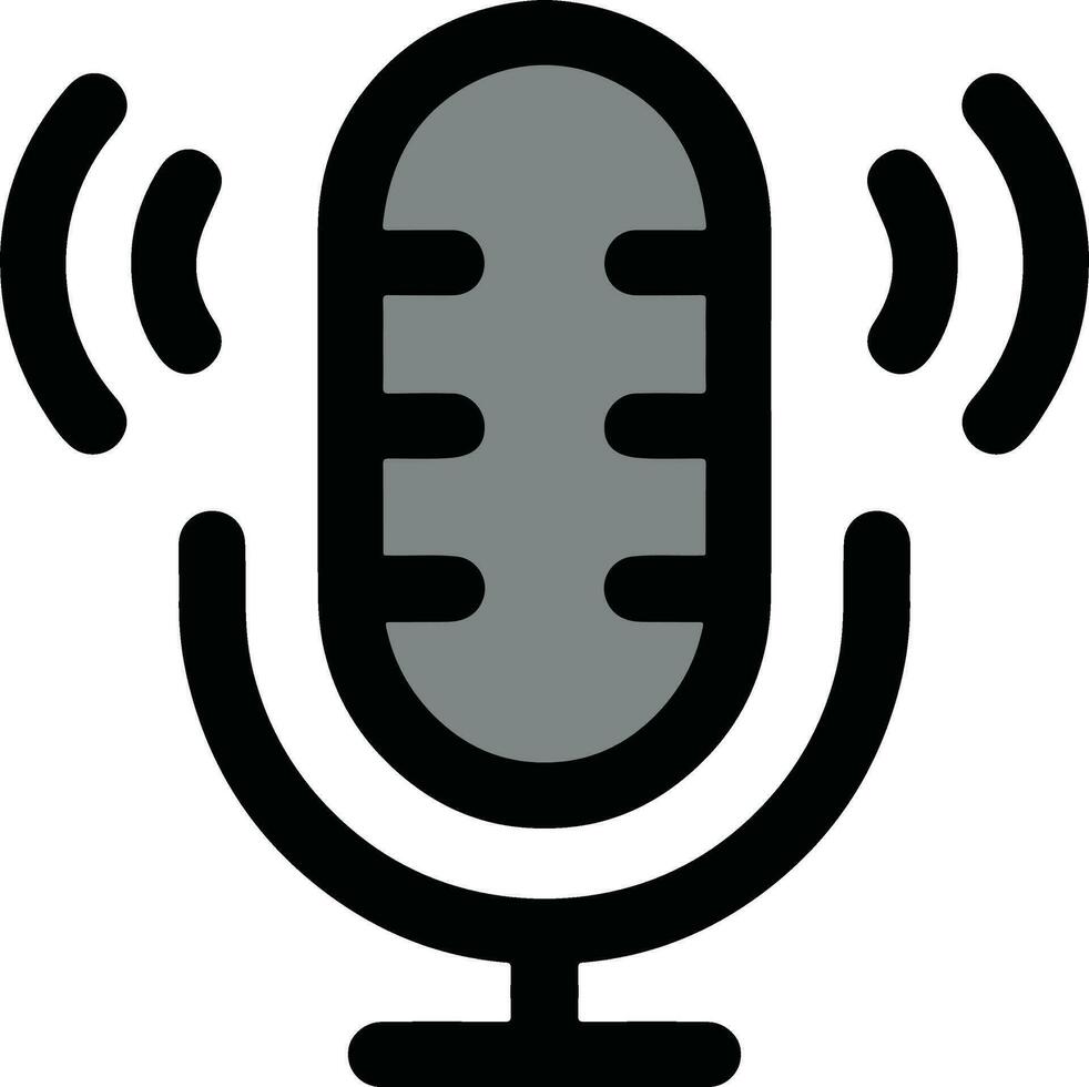 Isolated Microphone Clipart Graphic for Podcast, Recording Studio, and Vocal Recording vector