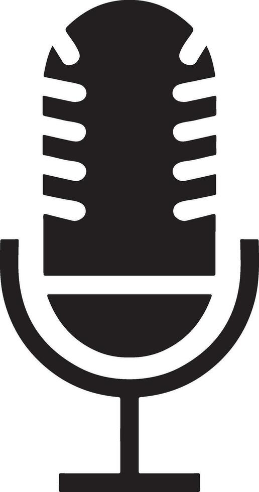 Isolated Microphone Clipart Graphic for Podcast, Recording Studio, and Vocal Recording vector