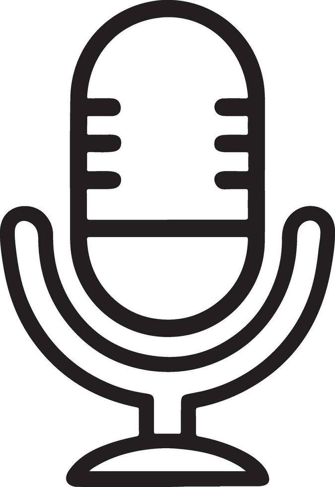 Isolated Microphone Clipart Graphic for Podcast, Recording Studio, and Vocal Recording vector