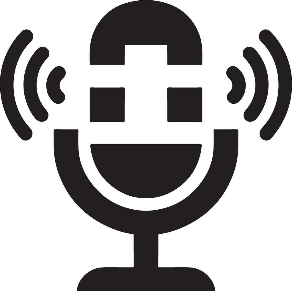 Isolated Microphone Clipart Graphic for Podcast, Recording Studio, and Vocal Recording vector