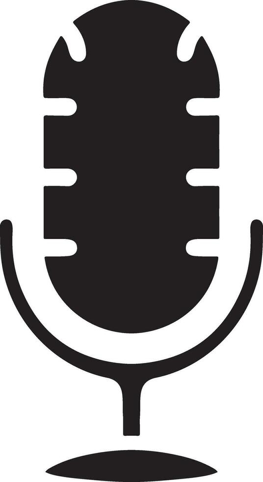 Isolated Microphone Clipart Graphic for Podcast, Recording Studio, and Vocal Recording vector