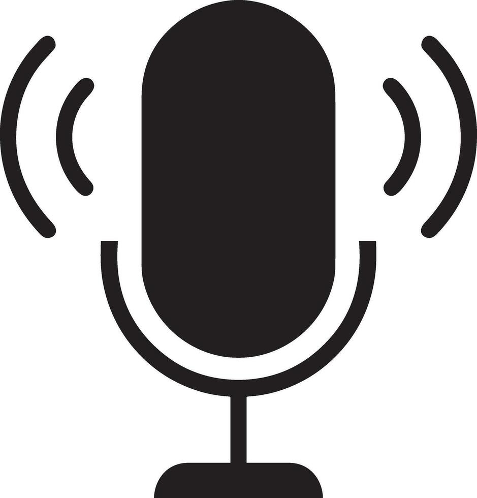 Isolated Microphone Clipart Graphic for Podcast, Recording Studio, and Vocal Recording vector