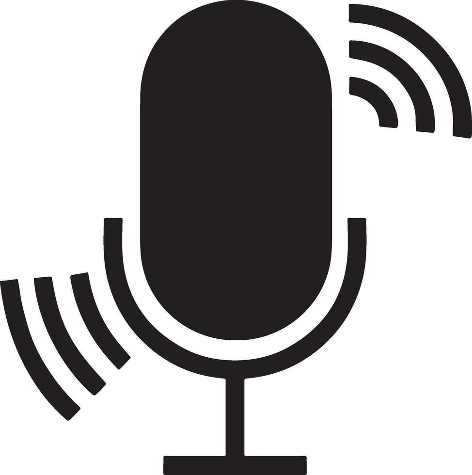 Isolated Microphone Clipart Graphic for Podcast, Recording Studio, and Vocal Recording vector