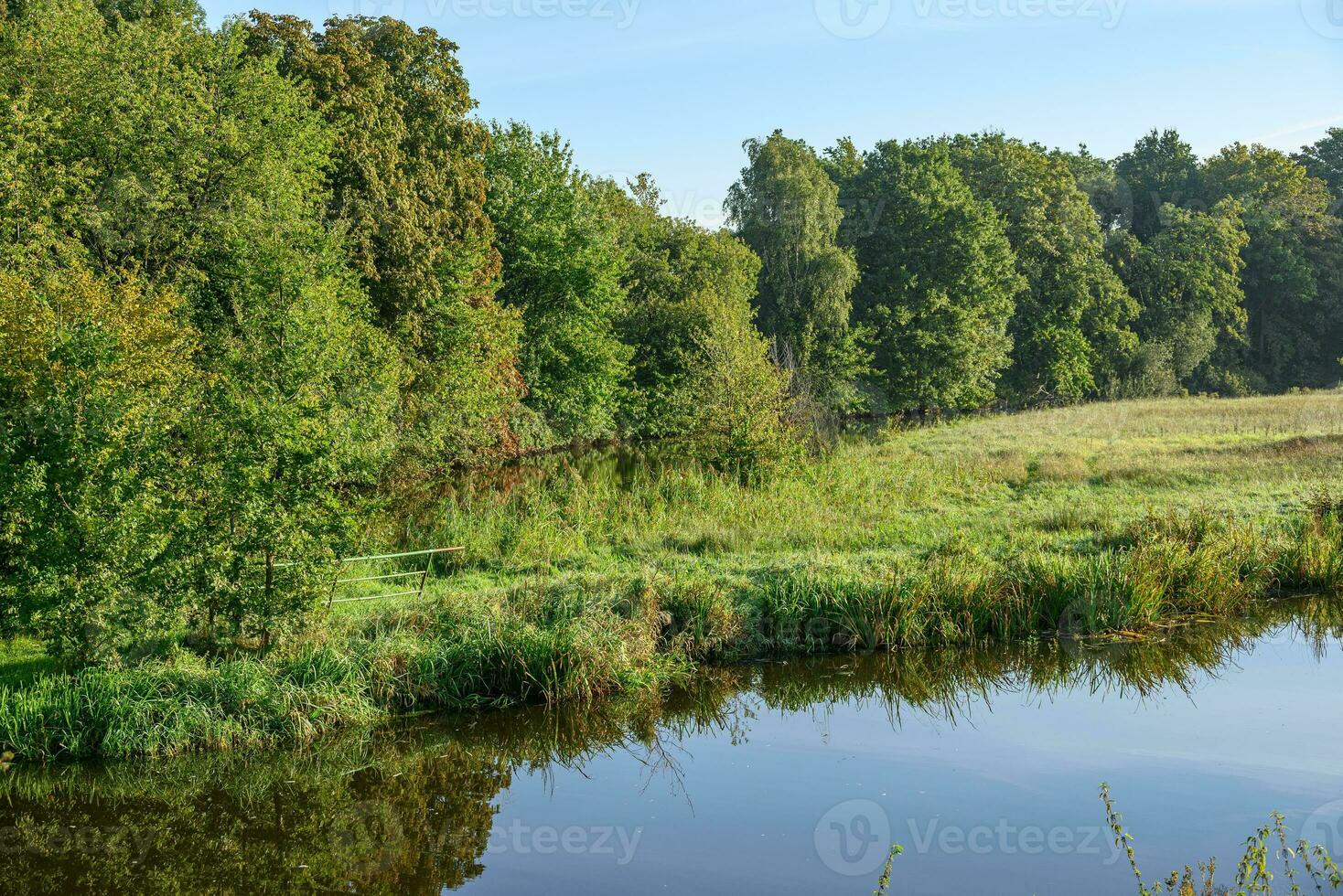 early morning at a river in westphalia photo