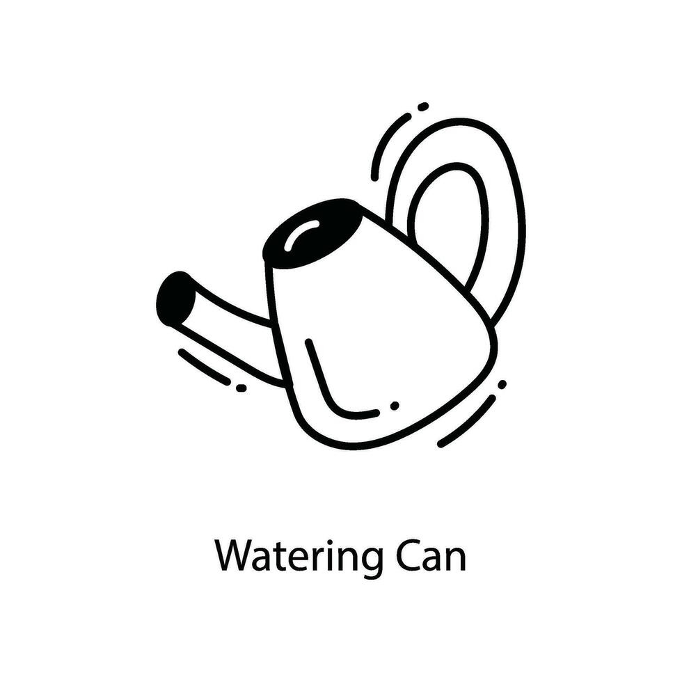 Watering Can doodle Icon Design illustration. Agriculture Symbol on White background EPS 10 File vector