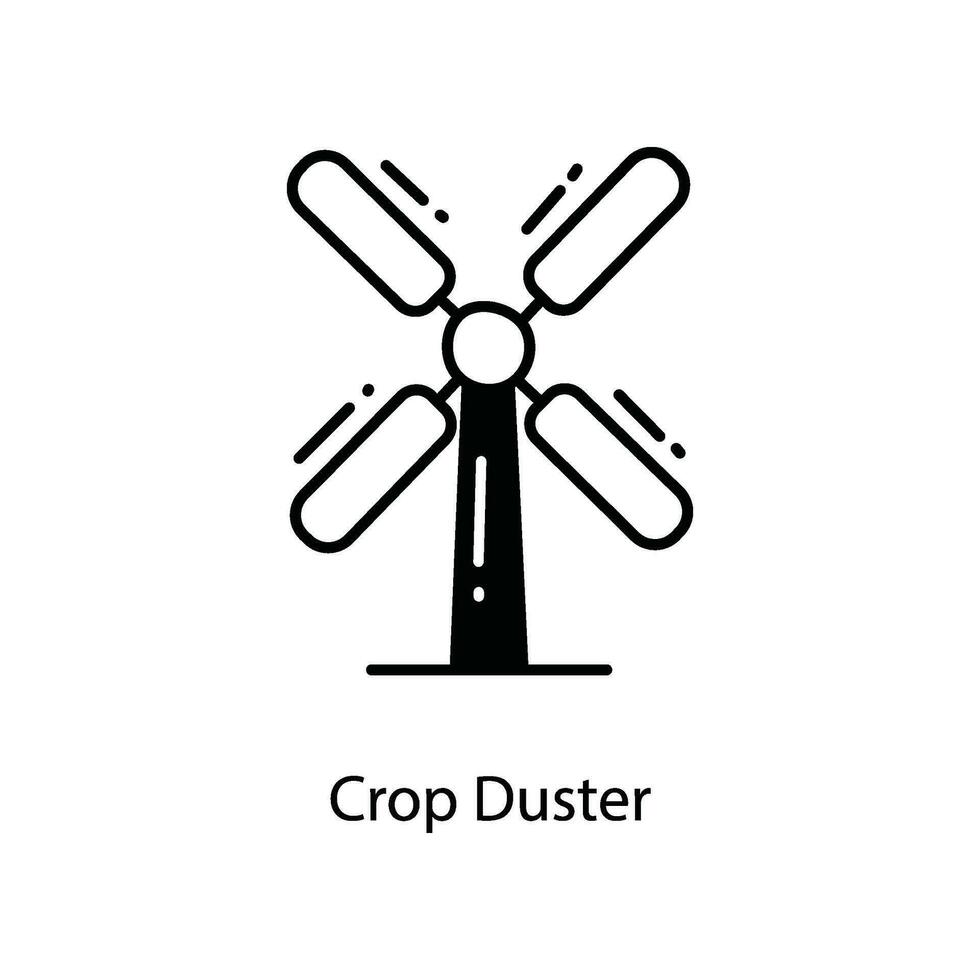 Crop Duster doodle Icon Design illustration. Agriculture Symbol on White background EPS 10 File vector
