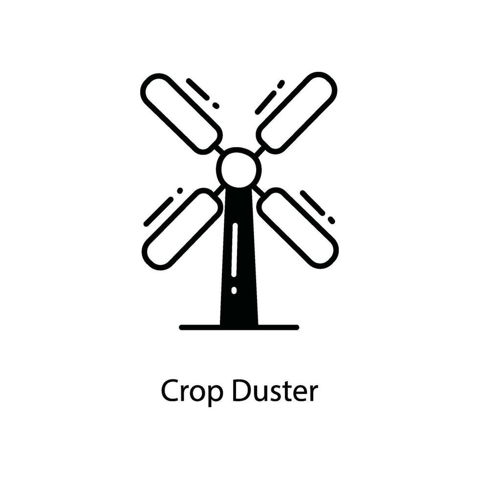 Crop Duster doodle Icon Design illustration. Agriculture Symbol on White background EPS 10 File vector