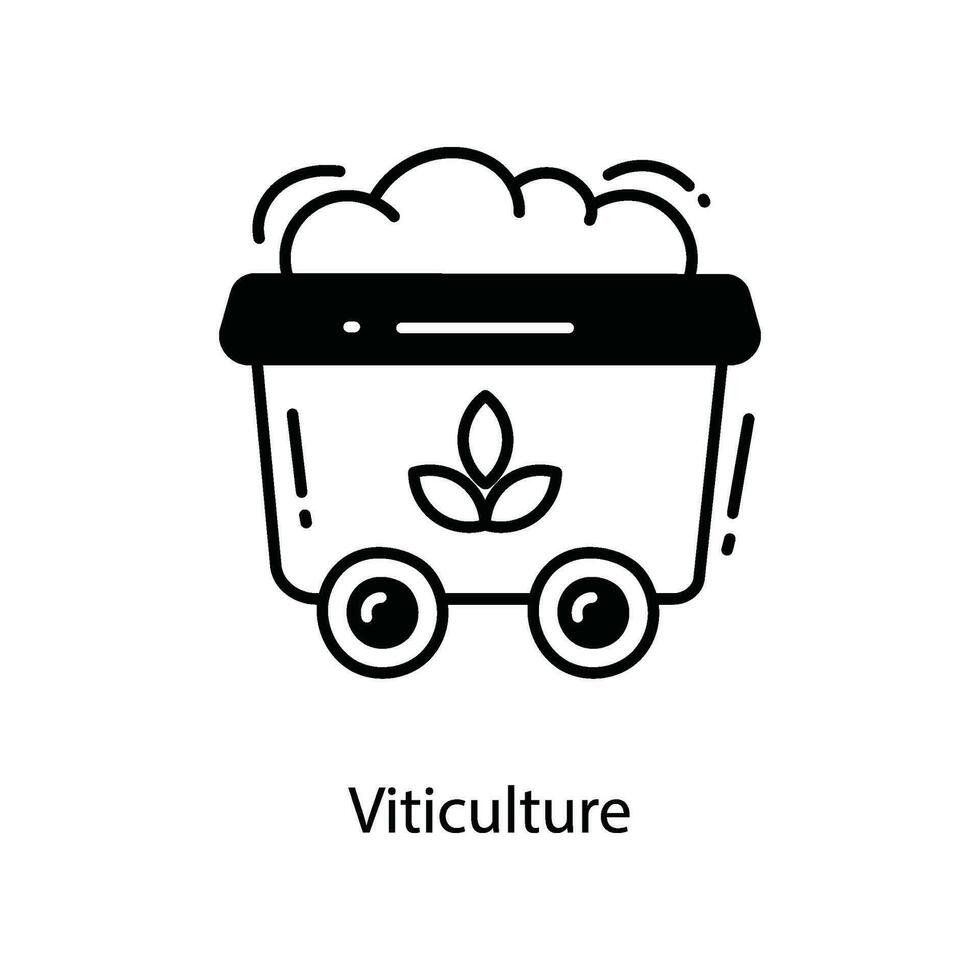 viticultura garabatear icono diseño ilustración. agricultura símbolo en blanco antecedentes eps 10 archivo vector