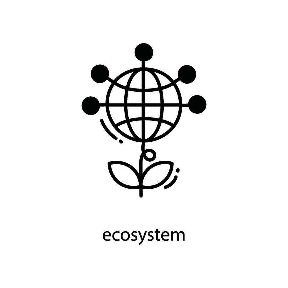 ecosistema garabatear icono diseño ilustración. agricultura símbolo en blanco antecedentes eps 10 archivo vector