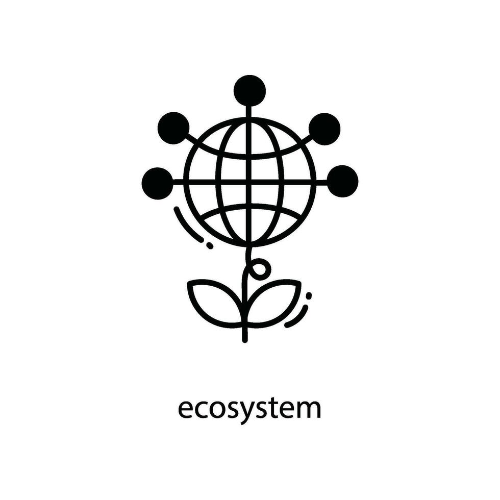 Ecosystem doodle Icon Design illustration. Agriculture Symbol on White background EPS 10 File vector