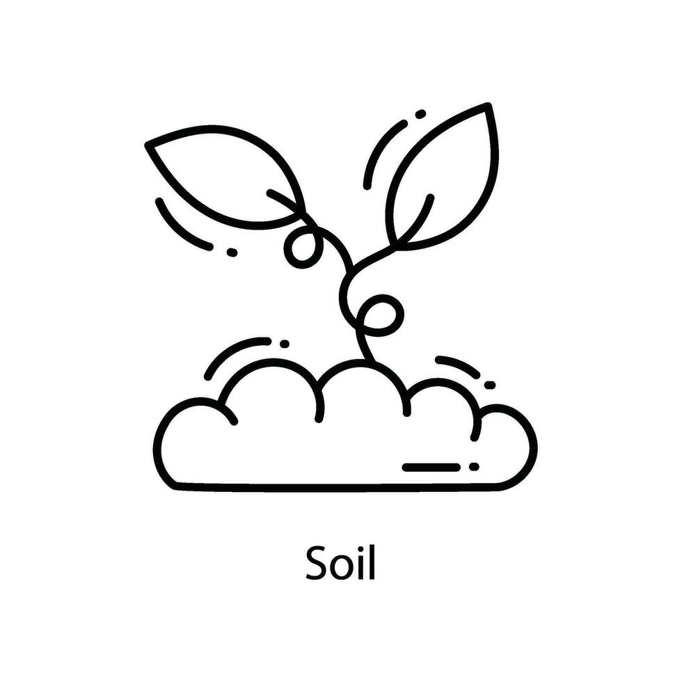 Soil doodle Icon Design illustration. Agriculture Symbol on White background EPS 10 File vector