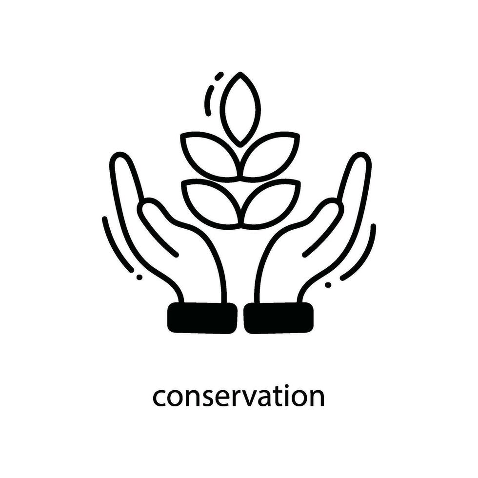 Conservation doodle Icon Design illustration. Agriculture Symbol on White background EPS 10 File vector