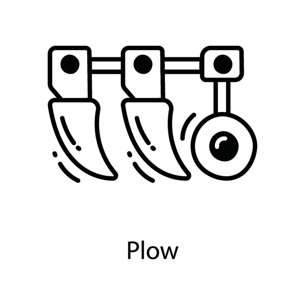 Plow doodle Icon Design illustration. Agriculture Symbol on White background EPS 10 File vector