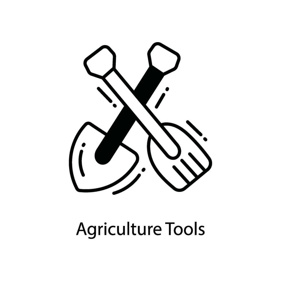 Agriculture Tools doodle Icon Design illustration. Agriculture Symbol on White background EPS 10 File vector