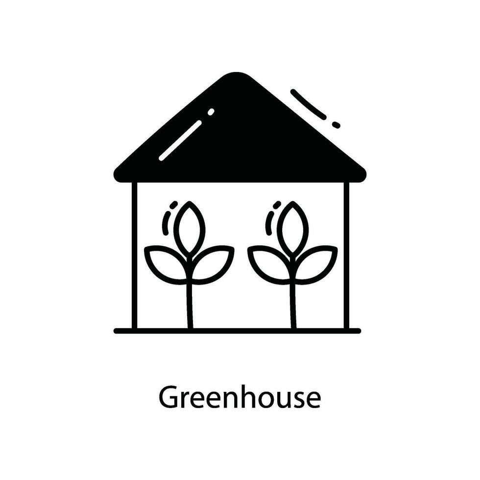Greenhouse doodle Icon Design illustration. Agriculture Symbol on White background EPS 10 File vector