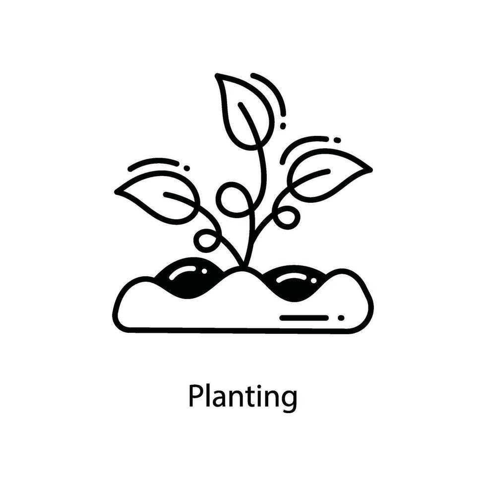 plantando garabatear icono diseño ilustración. agricultura símbolo en blanco antecedentes eps 10 archivo vector