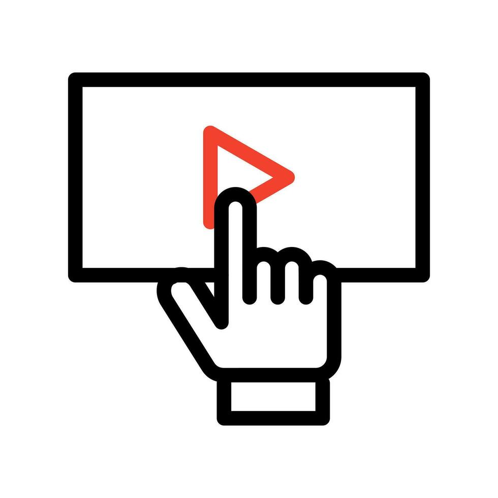Play button vector illustration icon on isolated white background.